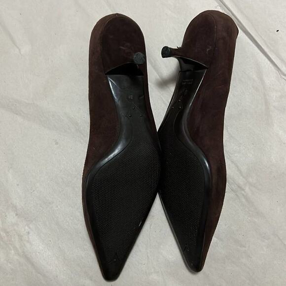 PRADA SUEDE CAP TOE POINTED TOE SHOES SIZE 38 - Picture 3 of 6